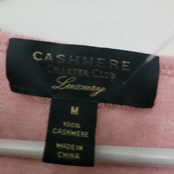 Charter Club Womens Cashmere Sweater M Pink Rose Boatneck Long Sleeve Round Neck - Picture 2 of 5